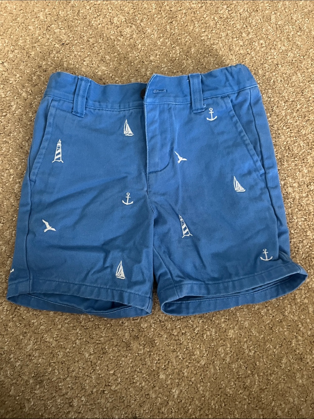 Janie and Jack Royal Blue Nautical Embroidered Shorts